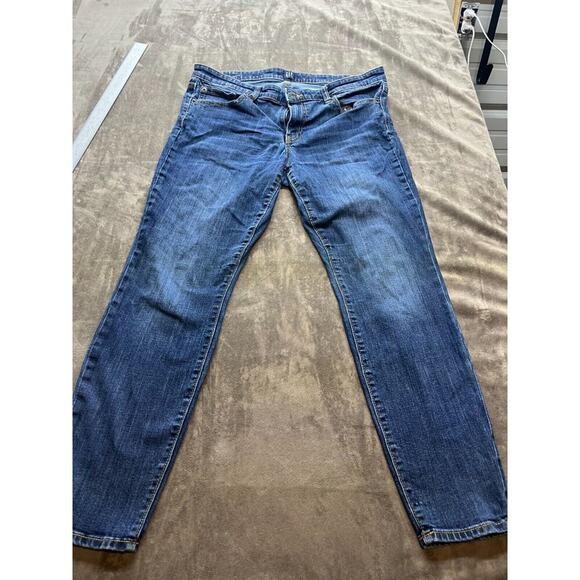 Gap Jeans Mens 31X26 Blue Slim Straight Stretch Preppy Dark Wash‎ Denim - Picture 1 of 6